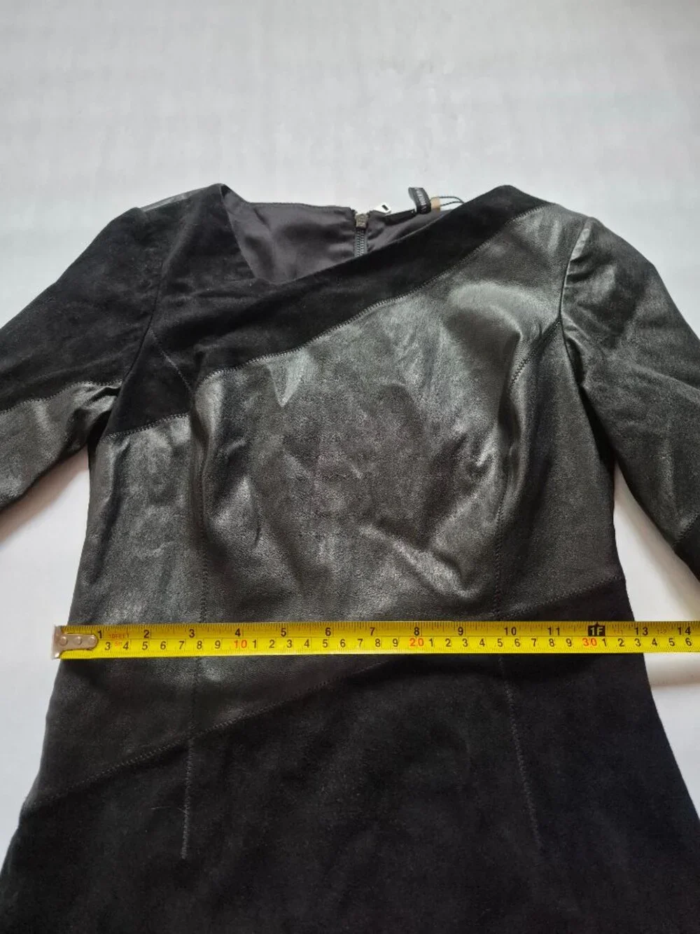 New Elie Tahari Black Suede & Leather Dress Size 0 - Picture 10 of 15
